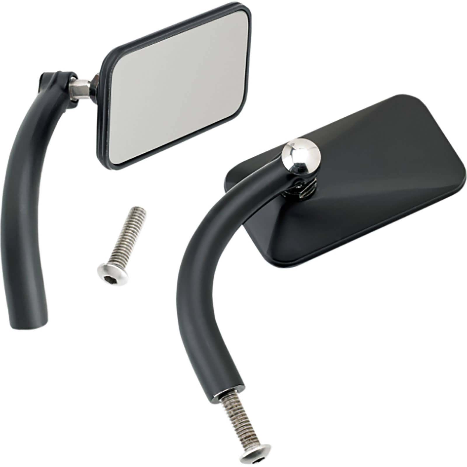Biltwell Utility Rectangle Side View Mirror Pair w/Perch Mount Motorcycle Accessories-0640 Biltwell Utility Rectangle Side View Mirror Pair w/Perch Mount Motorcycle Accessories-0640