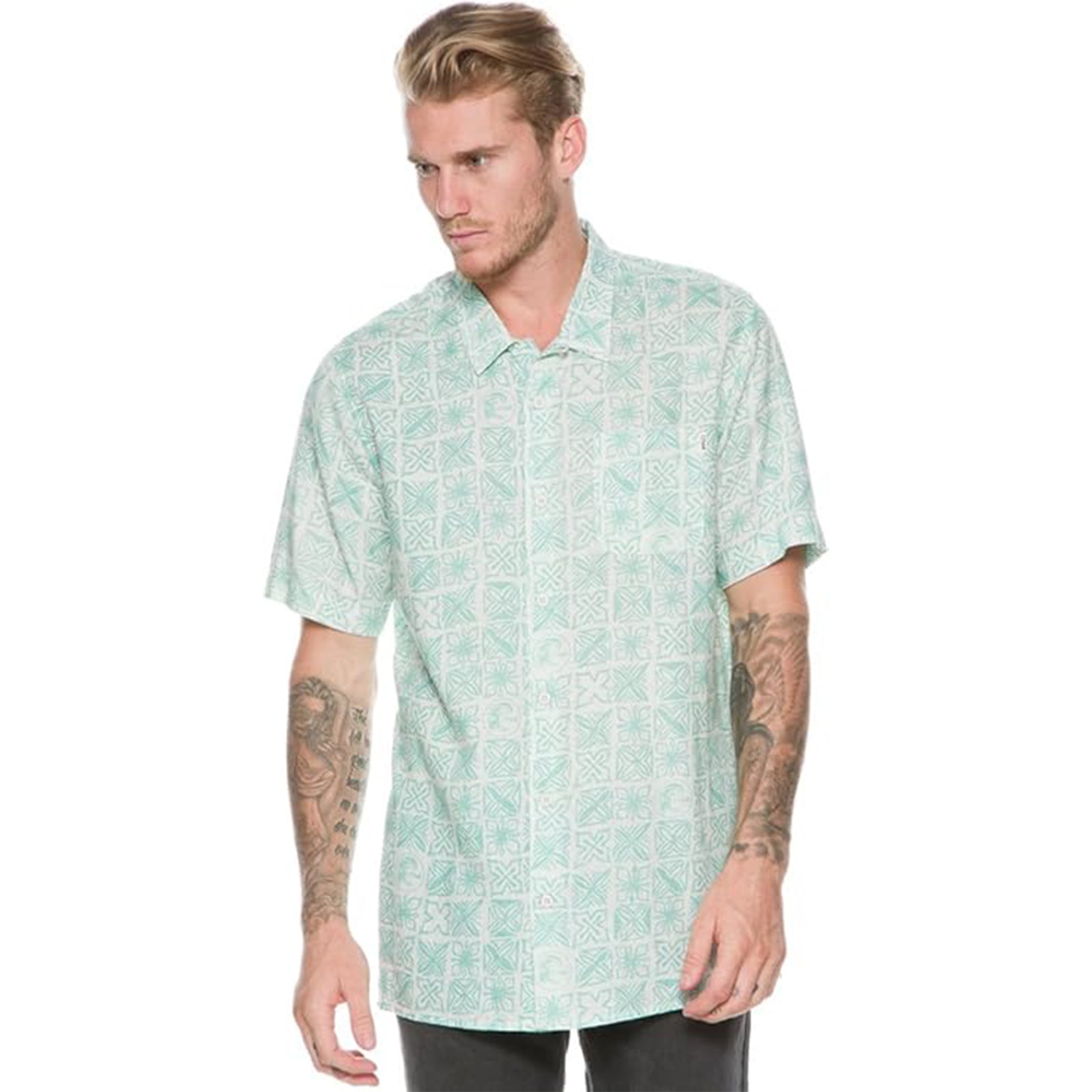 O'Neill Foodland Men's Button Up Short-Sleeve Shirts-35104113 O'Neill Foodland Men's Button Up Short-Sleeve Shirts-35104113