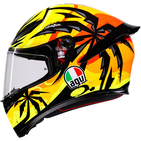 agv bike helmets side view AGV K1 S Tropicrush Helmet - Black/Orange