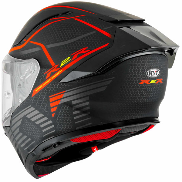 concept motorcycle helmets KYT R2R Graphic Adult Street Matte Black / Red / X-Large and Straight and in sizes XS through XXL Futuristic and Cyberpunk motorcycle helmets