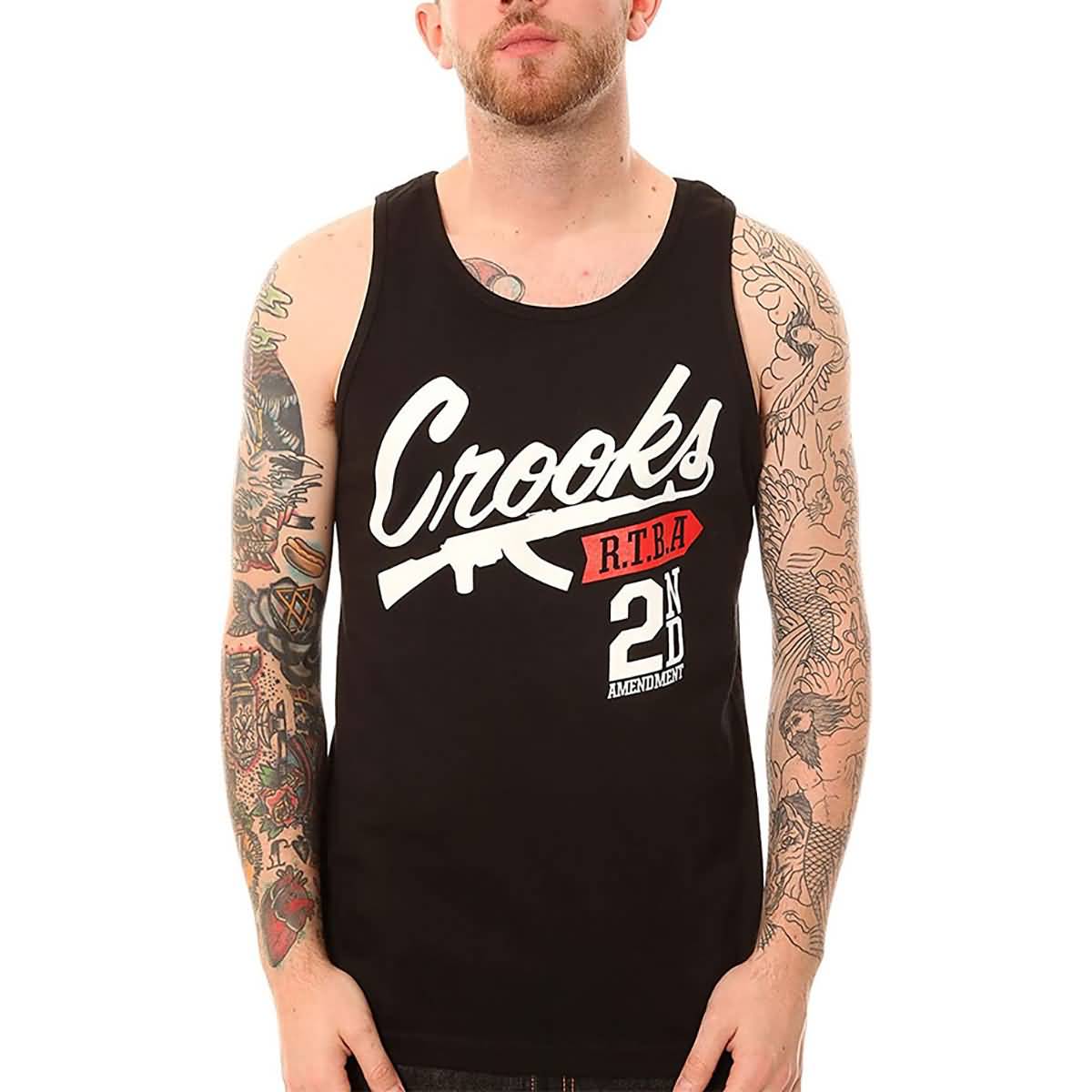 Crooks & Castles 2nd Amendment Men's Tank Shirts-SMUTT126 Crooks & Castles 2nd Amendment Men's Tank Shirts-SMUTT126