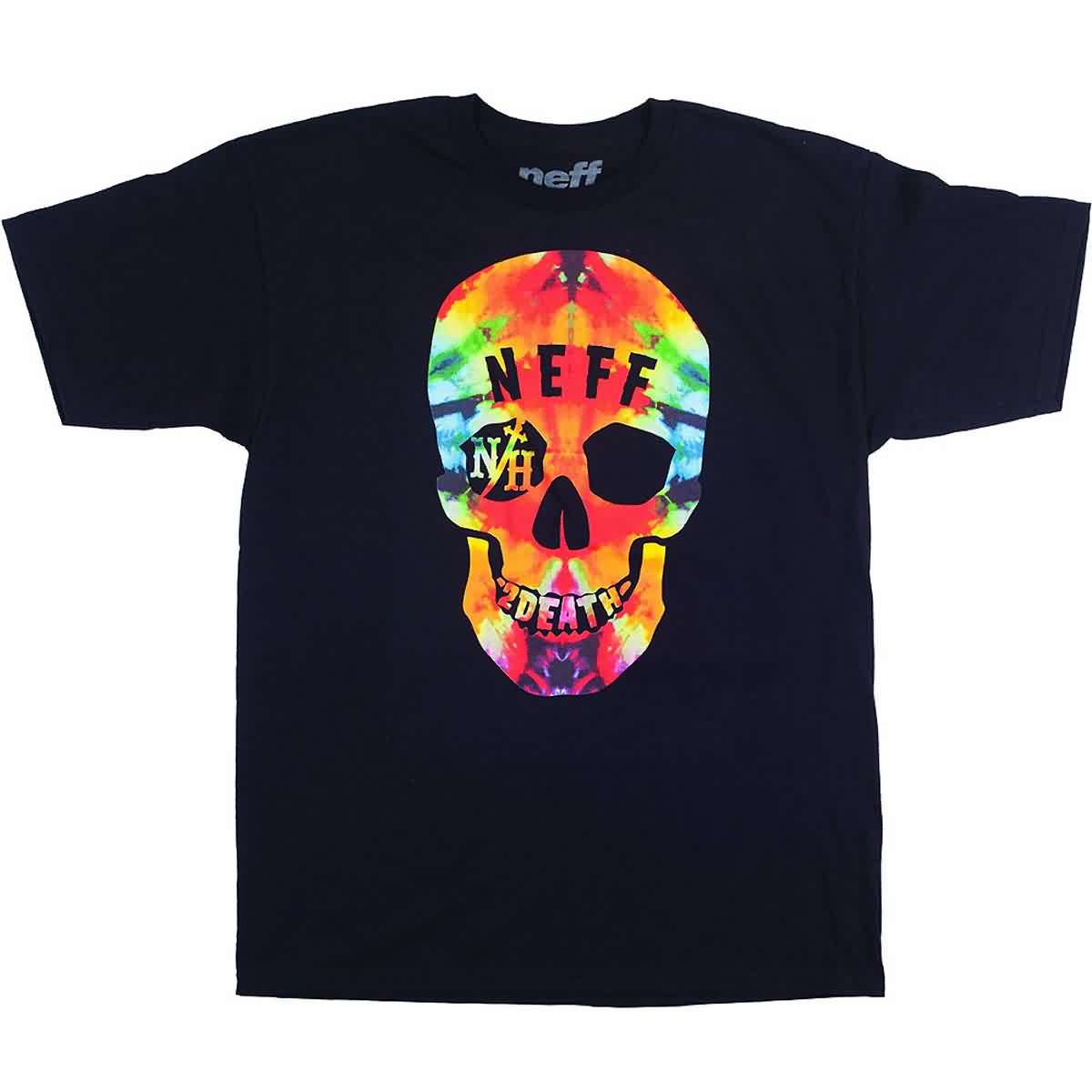 Neff Tie Dye Death Men's Short-Sleeve Shirts - Black Neff Tie Dye Death Men's Short-Sleeve Shirts - Black