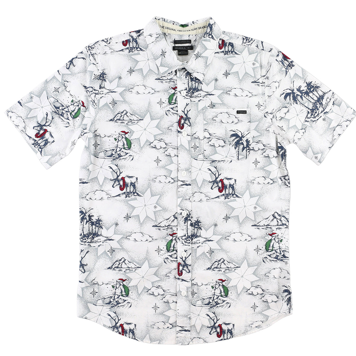 O'Neill Hollowdayz Men's Button Up Short-Sleeve Shirts - White O'Neill Hollowdayz Men's Button Up Short-Sleeve Shirts - White