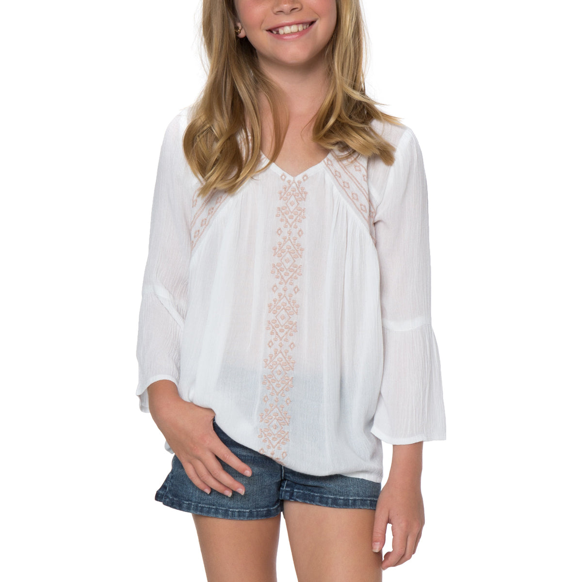 O'Neill Megan Youth Girls Top Shirts - White                          O'Neill Megan Youth Girls Top Shirts - White