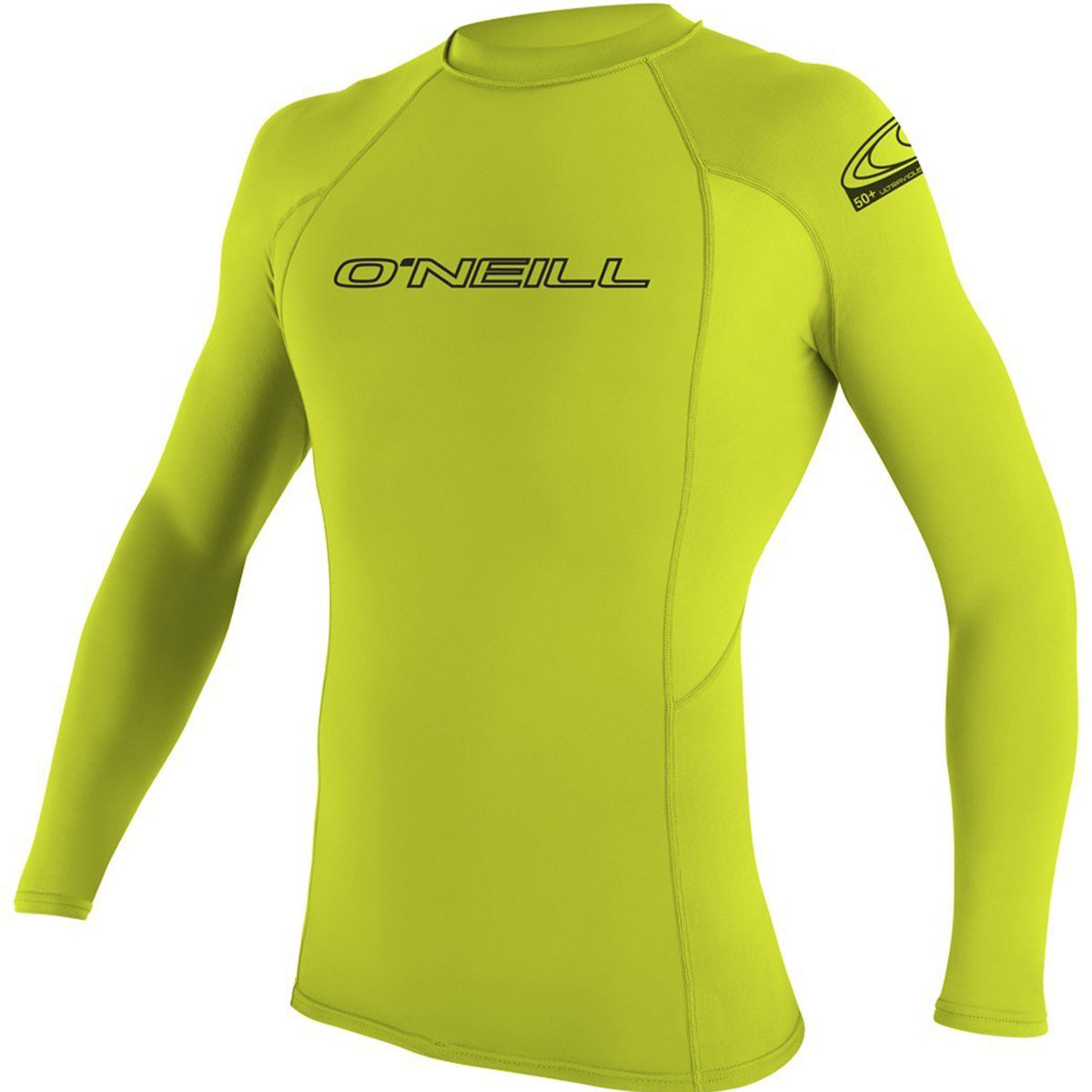 O'Neill Basic Skins Crew Youth Boys Long-Sleeve Rashguard Suit - Lime