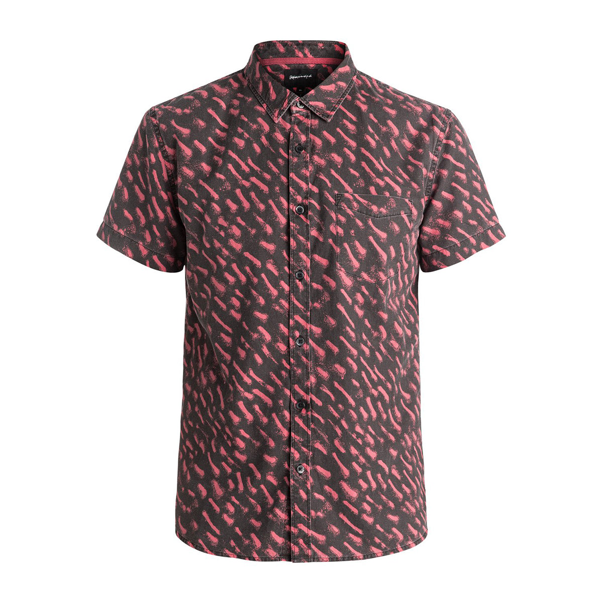 Quiksilver Renogade Men's Button Up Short-Sleeve Shirts - Cardinal Quiksilver Renogade Men's Button Up Short-Sleeve Shirts - Cardinal