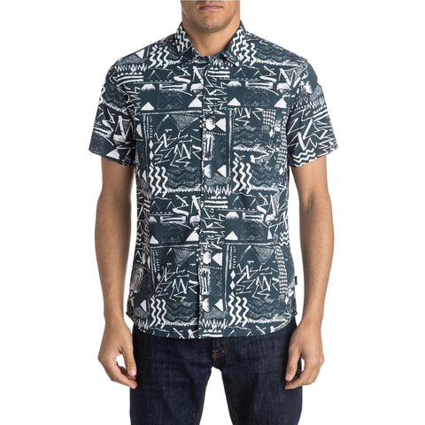 Quiksilver Labyrinth Men's Button Up Short-Sleeve Shirts (Brand New)