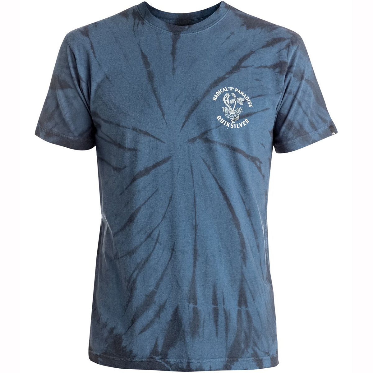 Quiksilver Off The Block Spiral Men's Short-Sleeve Shirts - Dark Denim Quiksilver Off The Block Spiral Men's Short-Sleeve Shirts - Dark Denim