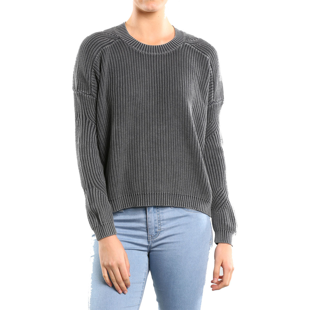 Rusty Laneway Crew Neck Knit Women's Long-Sleeve Shirts - Coal Rusty Laneway Crew Neck Knit Women's Long-Sleeve Shirts - Coal