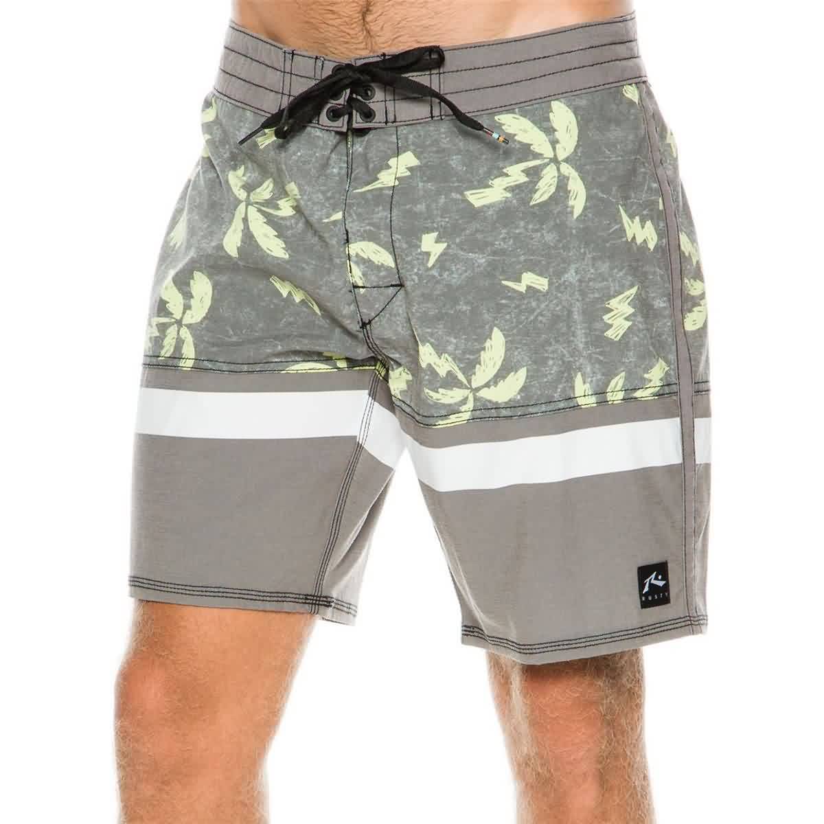 Rusty Nitrous Print Men's Boardshort Shorts - Black Rusty Nitrous Print Men's Boardshort Shorts - Black
