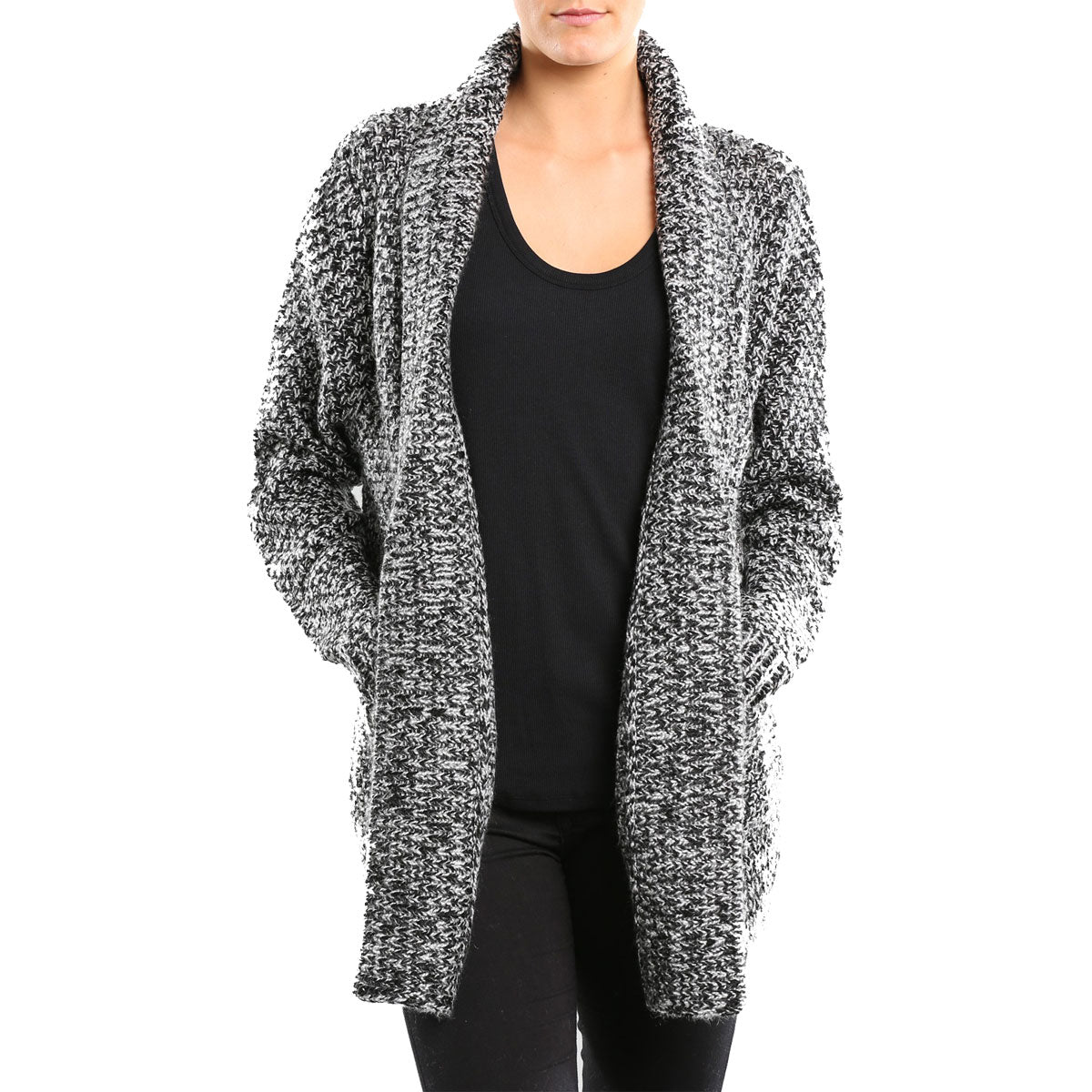Rusty Moss Cardigan Women's Sweater Sweatshirts - Black Rusty Moss Cardigan Women's Sweater Sweatshirts - Black