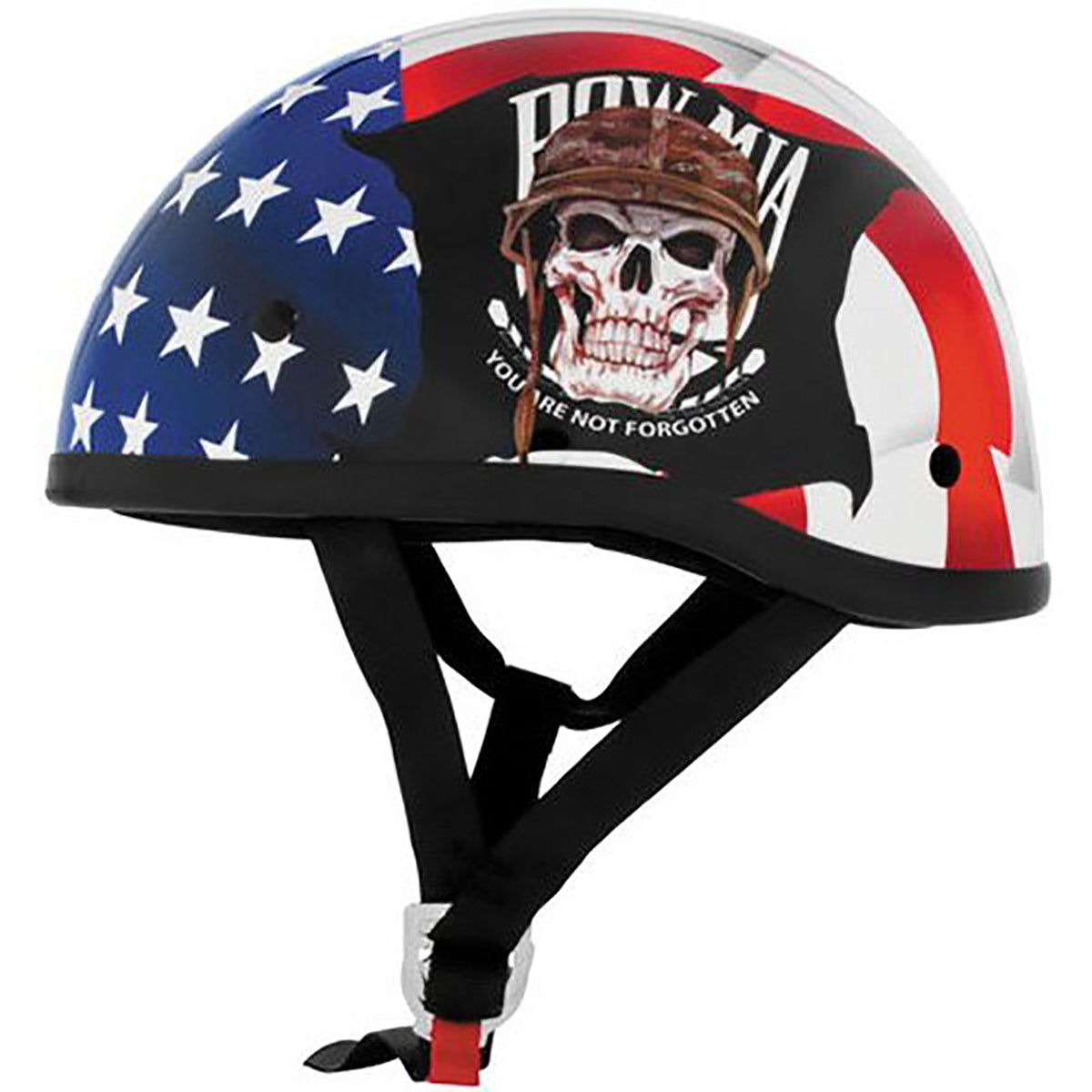 Skid Lid Original Pow-Mia Adult Cruiser Helmets-646956 Skid Lid Original Pow-Mia Adult Cruiser Helmets-646956