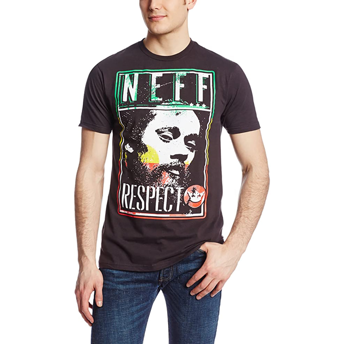 Neff Damian Poster Men's Short-Sleeve Shirts - Black Neff Damian Poster Men's Short-Sleeve Shirts - Black