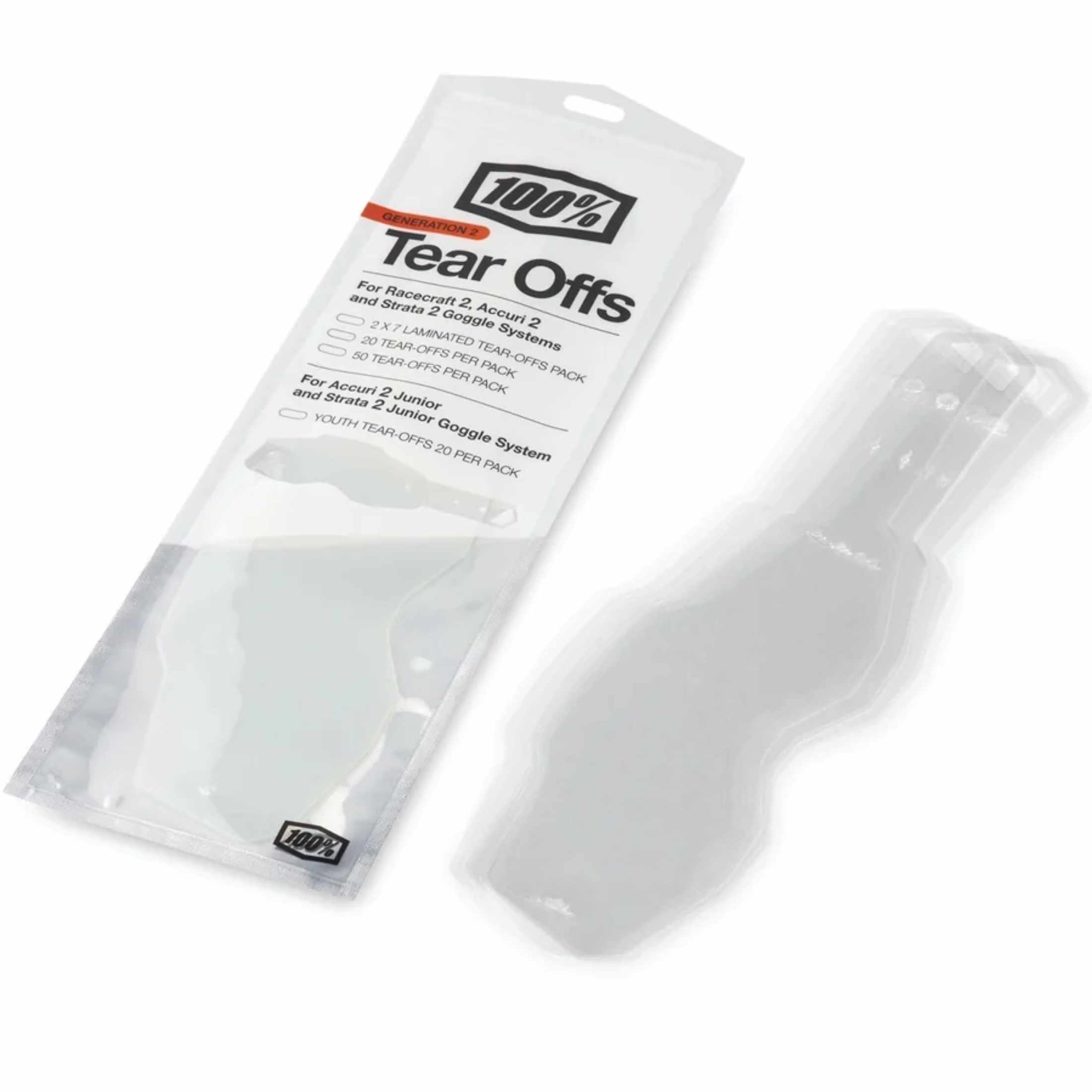 100% AC2/ST2 Junior Tear-Offs Youth Goggles Accessories-610