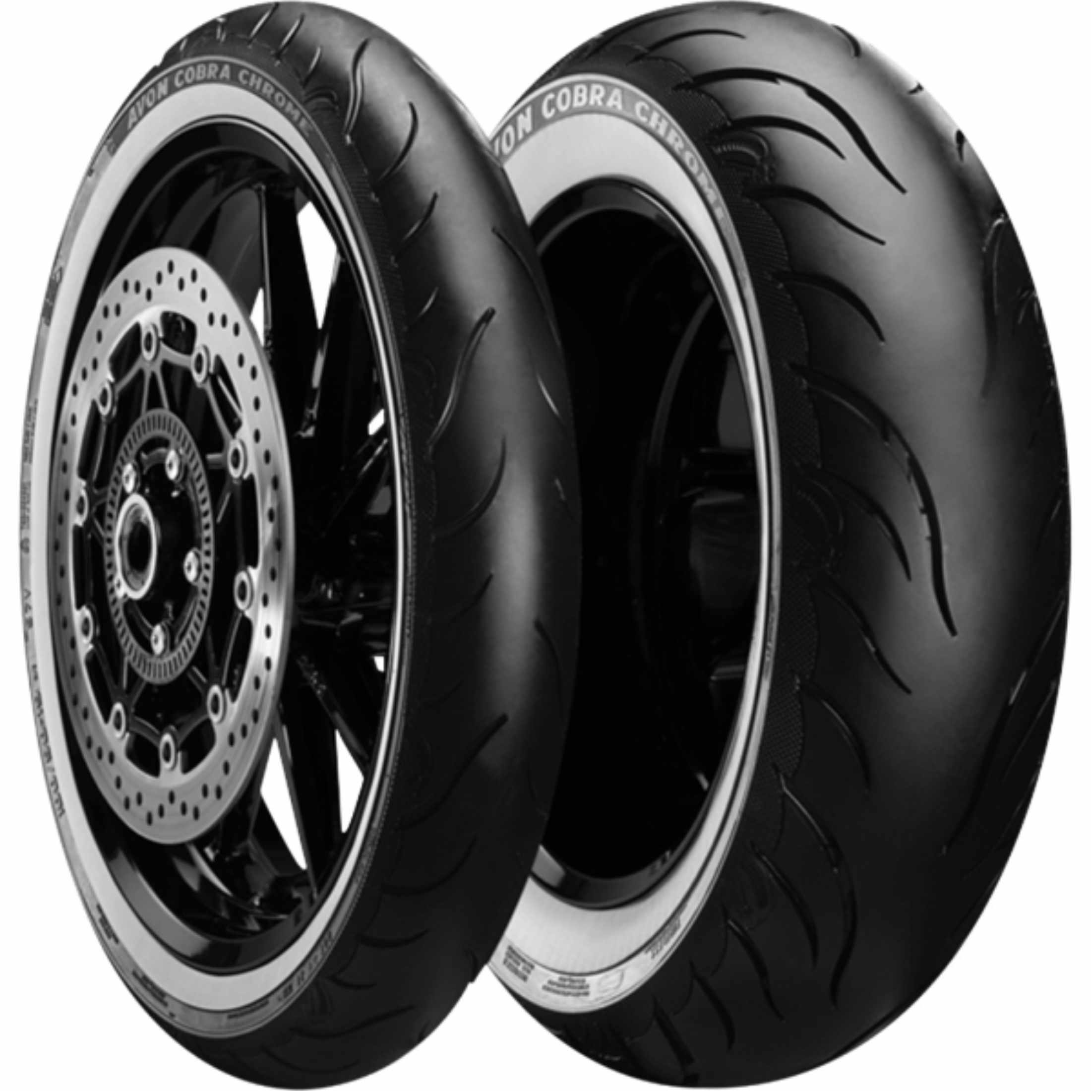Avon Tyres Cobra Chrome AV91 Wide Whitewall 19” Front Cruiser Tires-0305