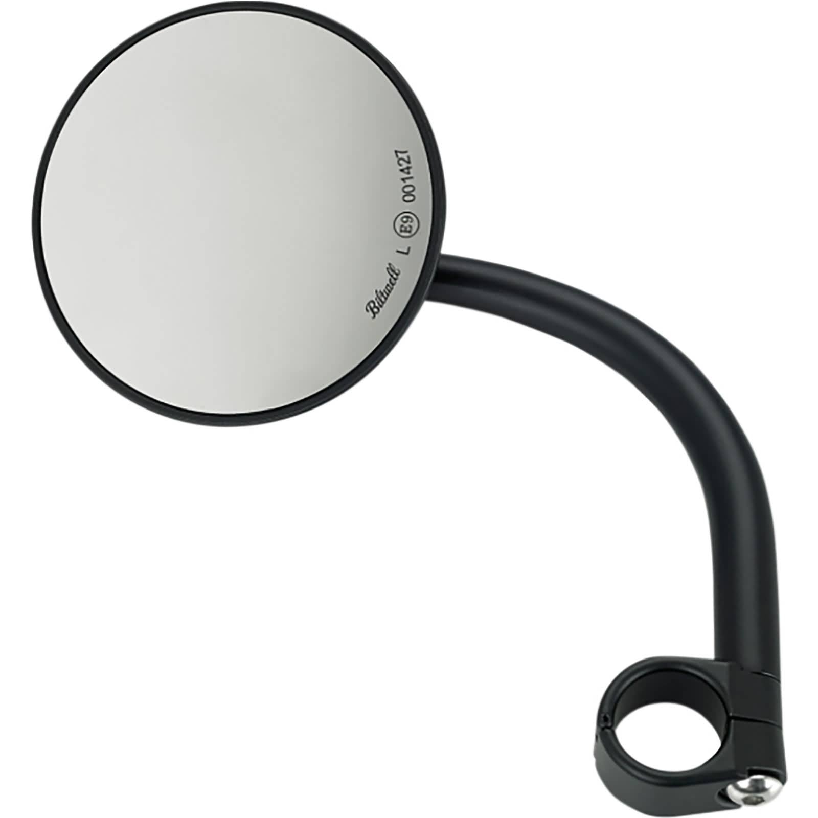 Biltwell Utility Round Side View Mirror w/Clamp-On Mount 1" Motorcycle Accessories-0640