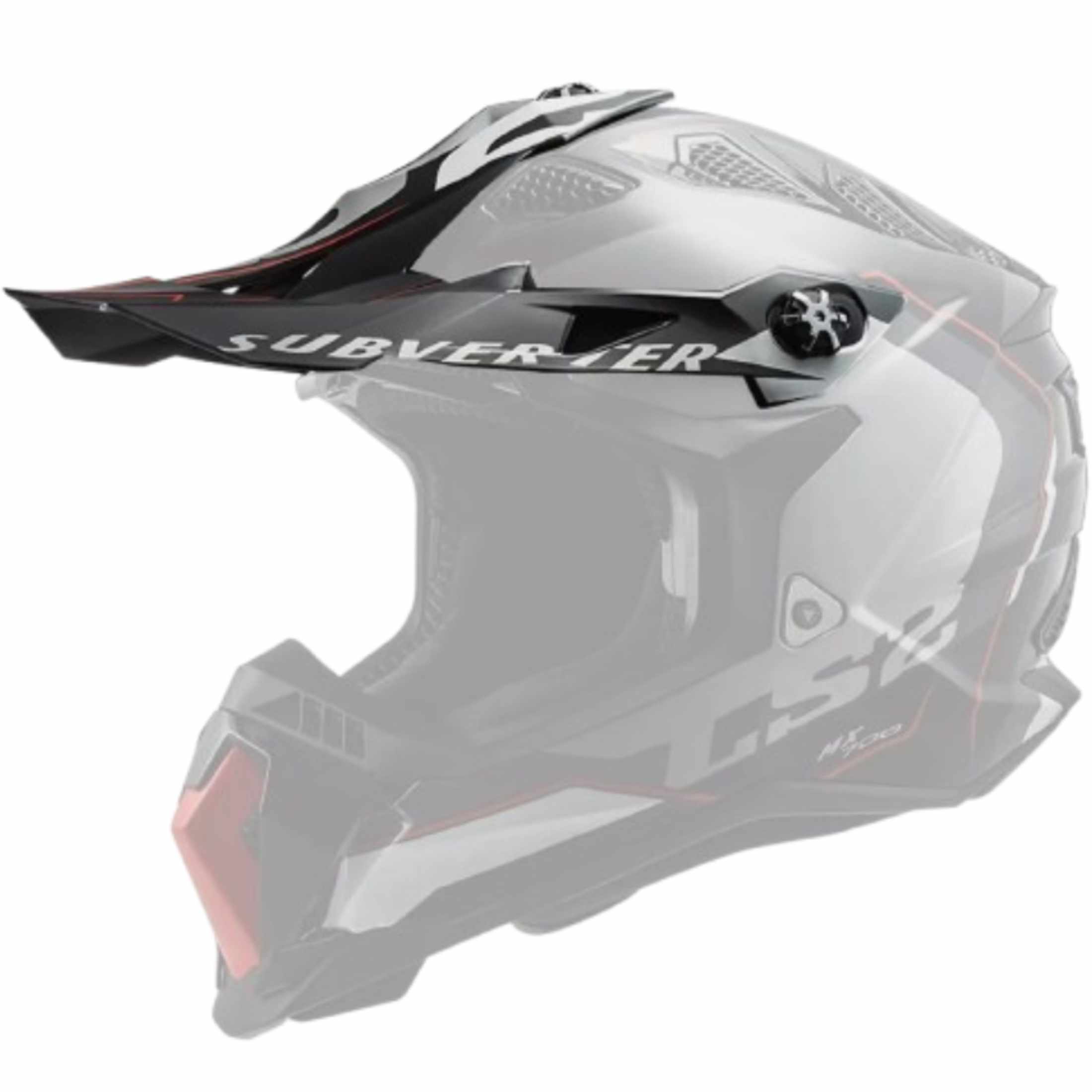 LS2 Subverter EVO Arched Peak Helmet Accessories - Black / Red / White