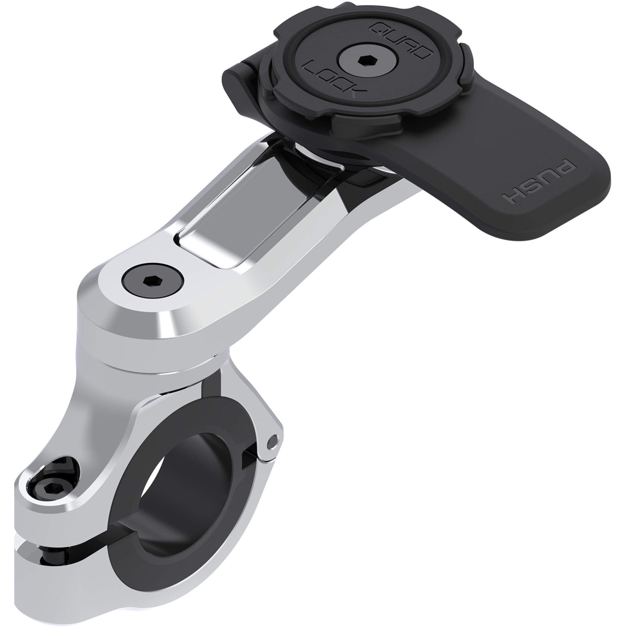 Quad Lock Motorcycle Handlebar Mount Pro Chrome Phone Accessories - Silver