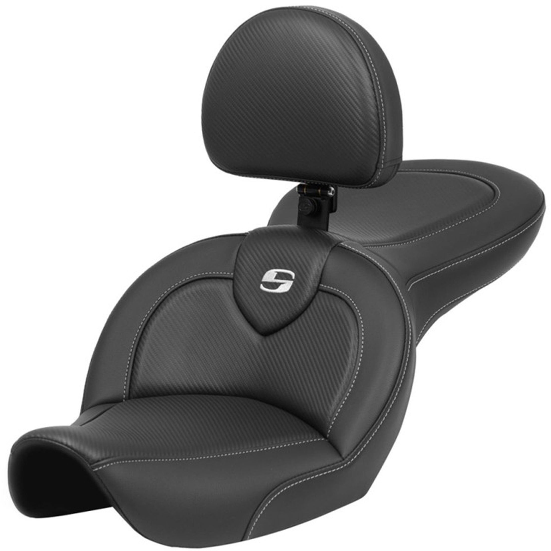 Saddlemen 1996-2003 FXDWG Dyna Wide Glide RoadSofa CF Seat with Drivers Backrest Motorcycle Accessories-0803