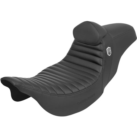 Saddlemen 2008-2024 FLHR, FLHT, FLHX & FLTR Pro Series SDC Performance Tuck ‘N Roll Seat with Driver's Lumbar Rest Motorcycle Accessories