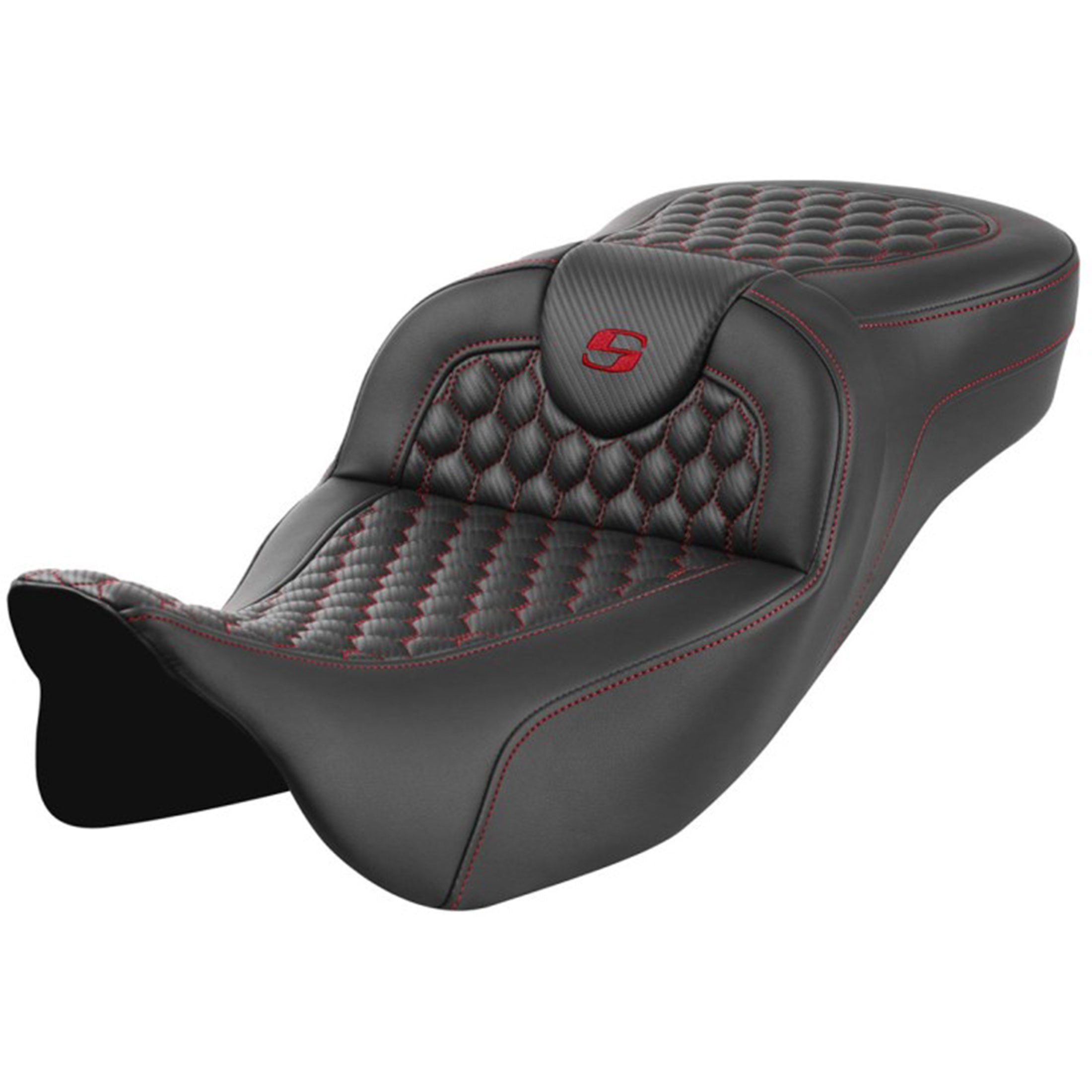 Saddlemen 2008-2024 FLHR, FLHT, FLHX & FLTR RoadSofa HC Extended Reach Seat Motorcycle Accessories - Red