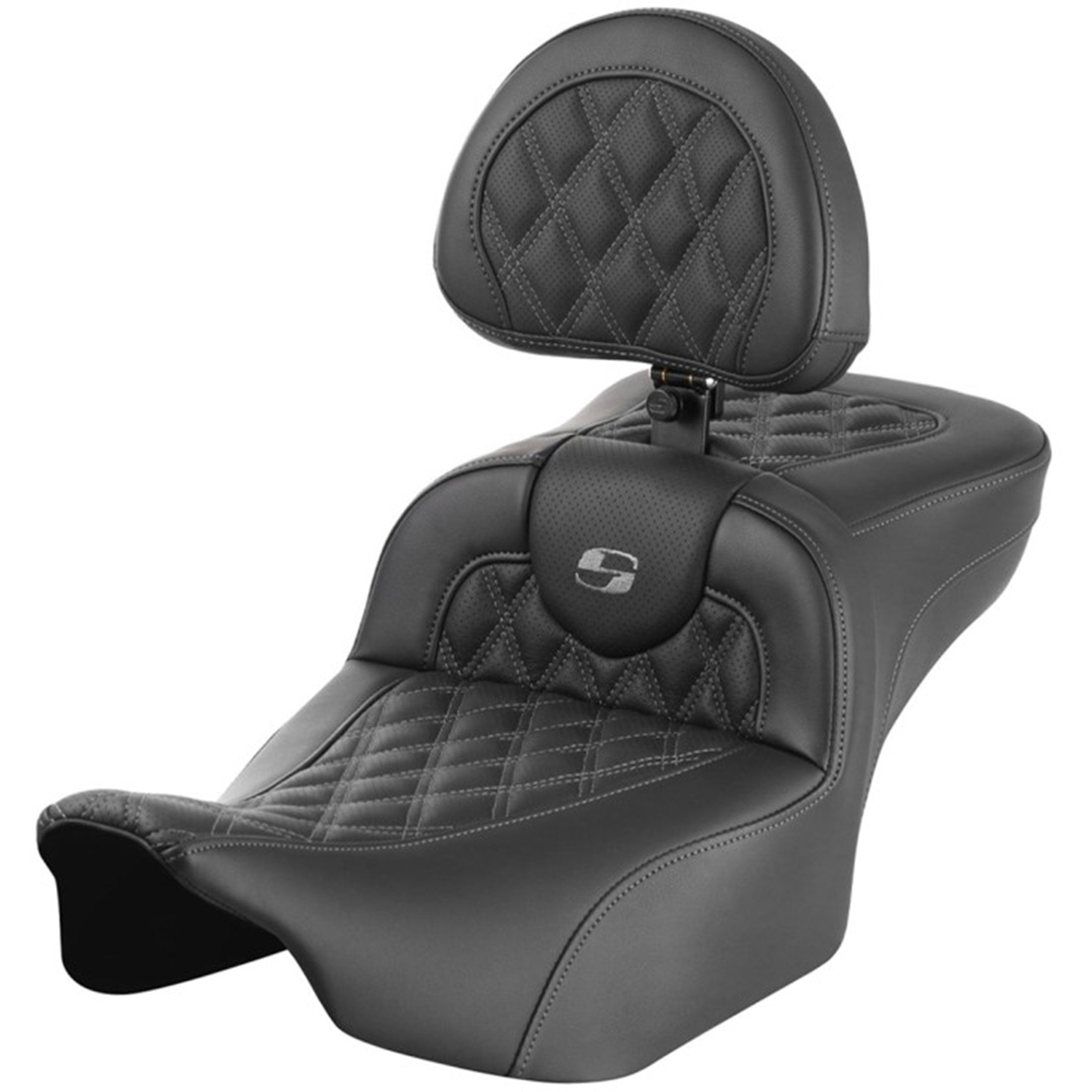Saddlemen 2024-26 Road Glide / Street Glide | 2023-26 CVO Road Glide / Street Glide RoadSofa LS Ext Reach Seat with Backrest Motorcycle Accessories - Dark Gray