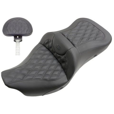 Saddlemen 2008-2023 FLHR, FLHT, FLHX & FLTR Heated Roadsofa LS Seat with Driver's Backrest Motorcycle Accessories