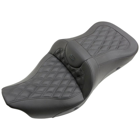 Saddlemen 2008-2024 FLHR, FLHT, FLHX & FLTR Heated Extended Reach Roadsofa LS Seat Motorcycle Accessories