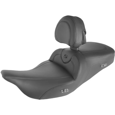 Saddlemen 2008-2024 FLHR, FLHT, FLHX & FLTR Heated Roadsofa Seat with Backrest Motorcycle Accessories