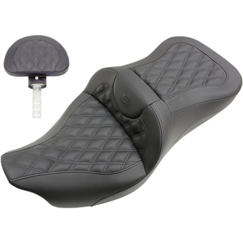 Saddlemen 2008-2024 FLHR, FLHT, FLHX & FLTR Roadsofa LS Seat with Driver's Backrest Motorcycle Accessories