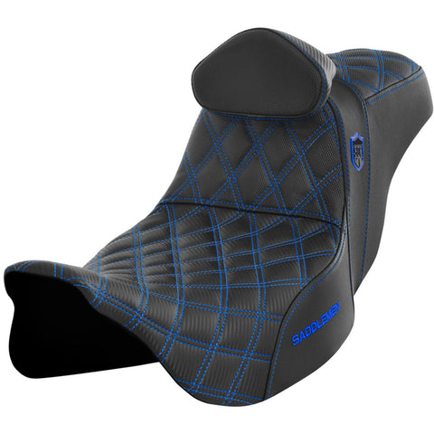 Saddlemen 2008-2024 FLHR, FLHT, FLHX & FLTR SDC Pro Series Performance Gripper Seat w/ Driver's Lumbar Rest Motorcycle Accessories