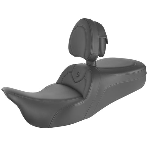 Saddlemen 2009-2025 FLHTCUTG Tri Glide/2008-2025 FLHR, FLHT, FLHX, FLTR Roadsofa GT Black Seat w/ Driver's Backrest Motorcycle Accessories