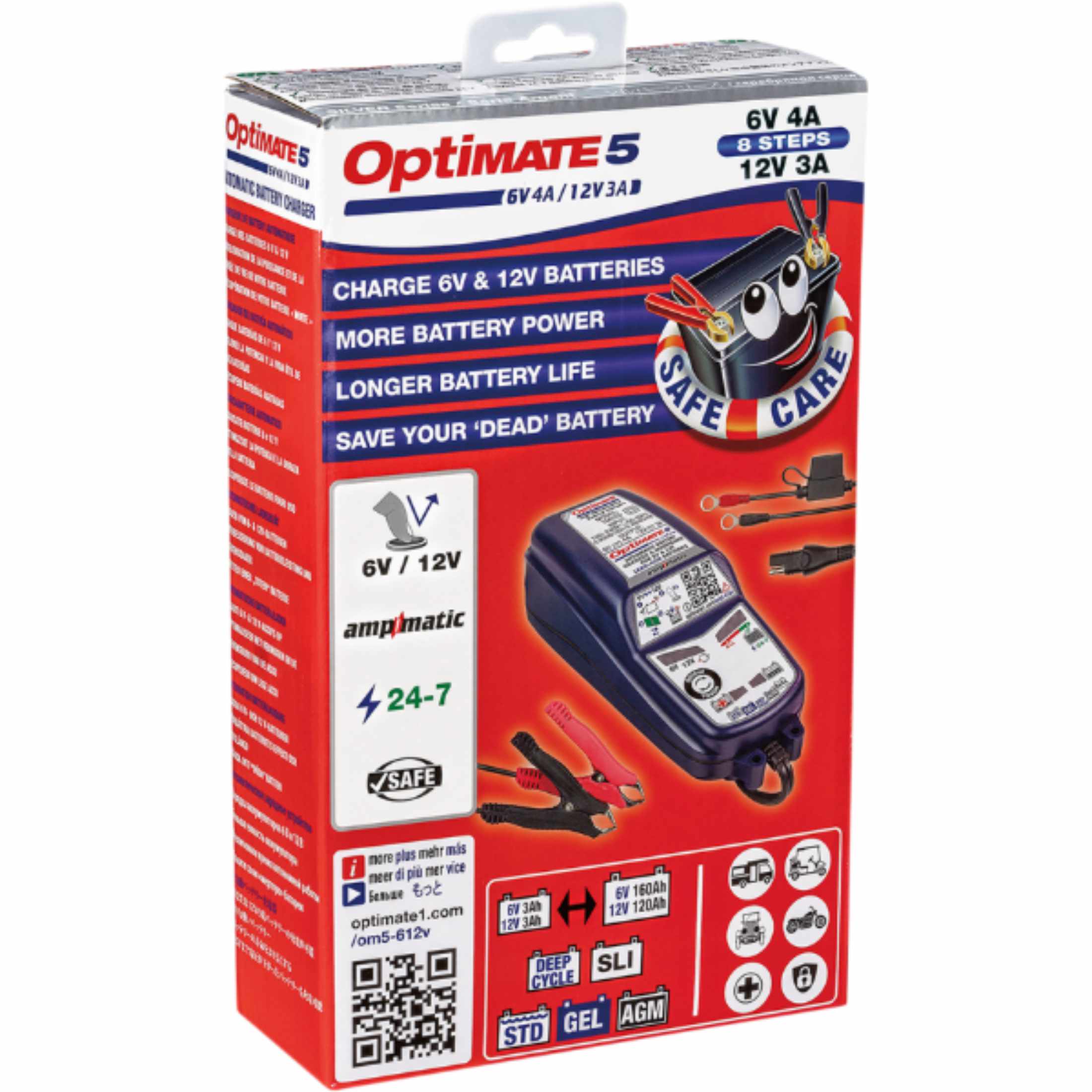 Tecmate OptiMate™ 5 Select Silver Battery Charger and Maintainer Motorcycle Tool Accessories-3807
