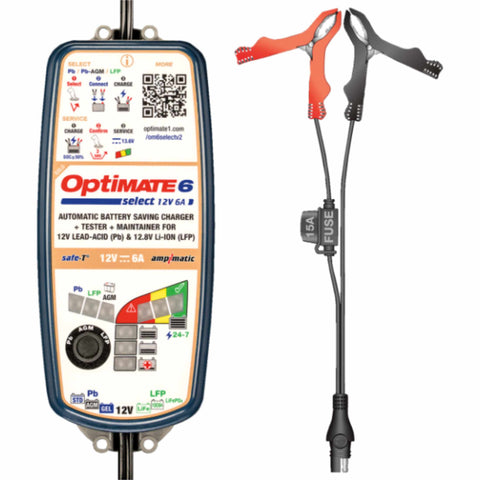 Tecmate OptiMate™ 6 Select Gold Battery Charger/Tester/Maintainer Motorcycle Tool Accessories