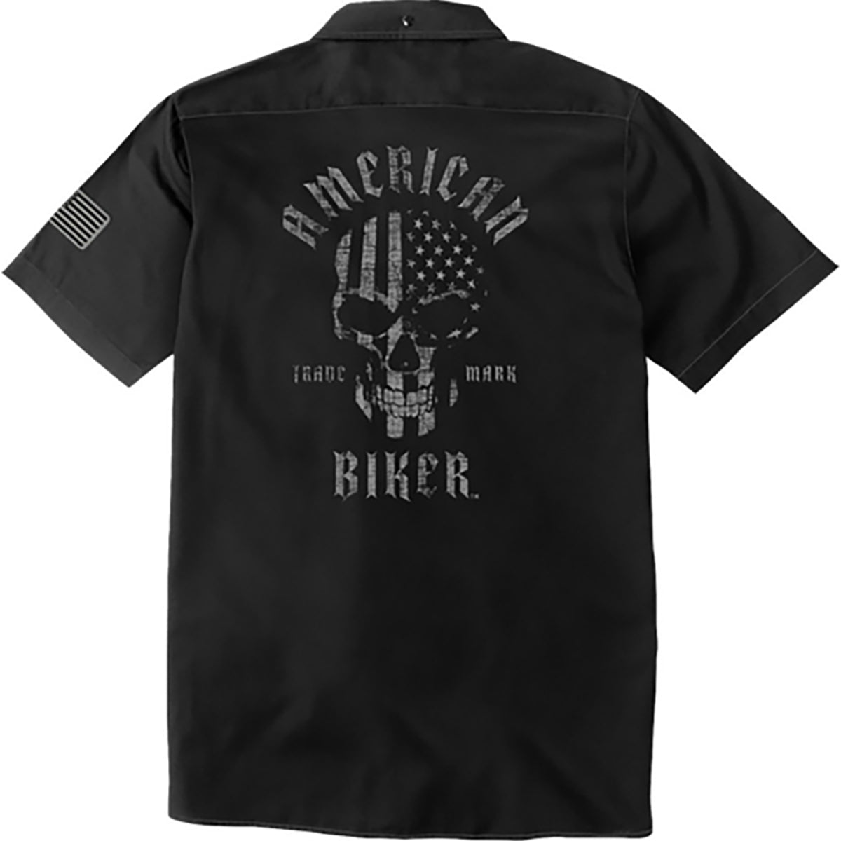 American Biker Sam Contrast Stitch Shop Men's Button Up Short-Sleeve Shirts-3040-3428