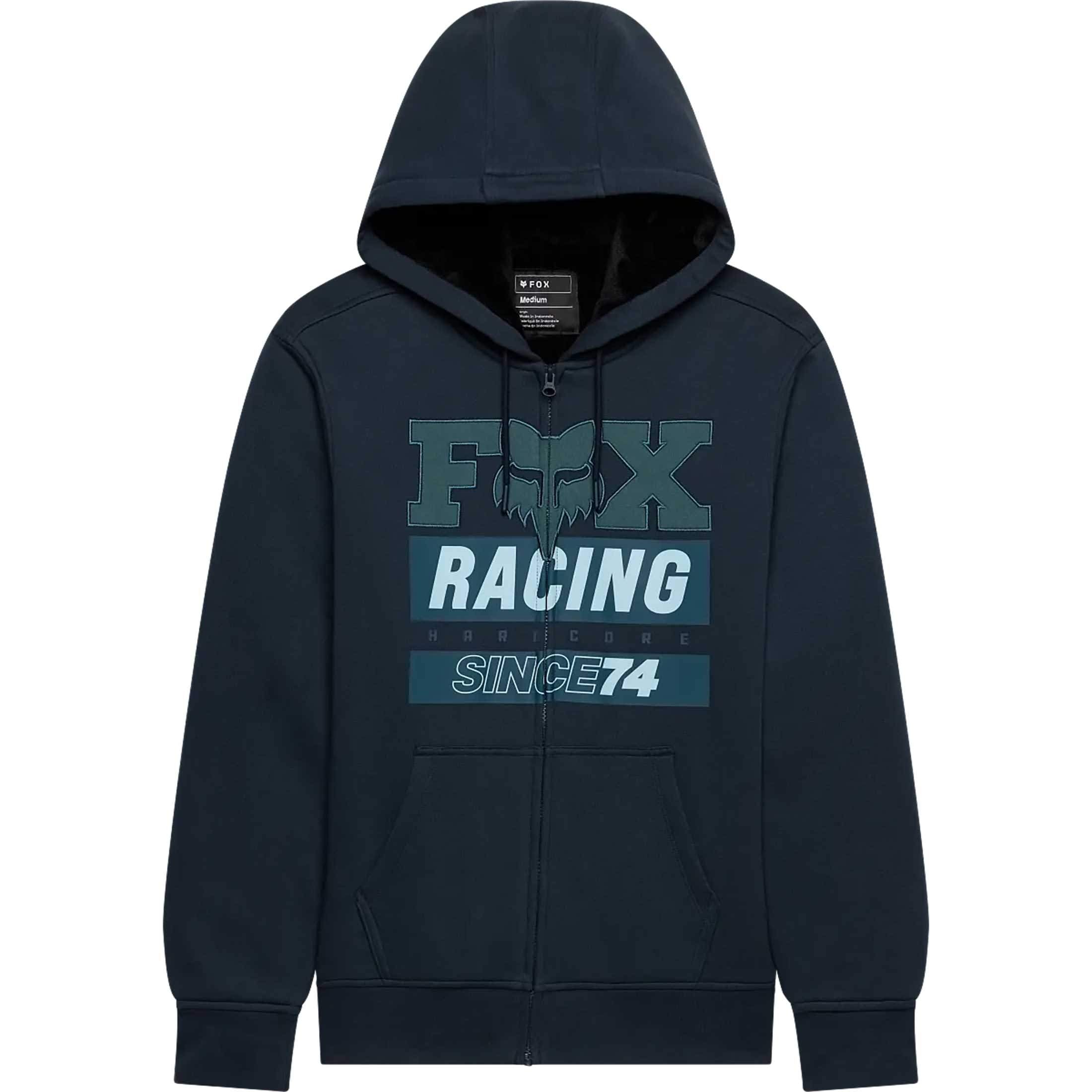 Fox Racing Since 74 Sasquatch Fleece Men's Hoody Zip Sweatshirts - Midnight Blue