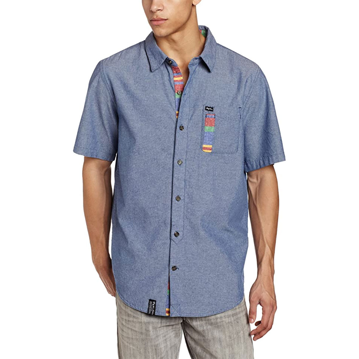 LRG Free Bricks Woven Men's Button Up Short-Sleeve S-D132007