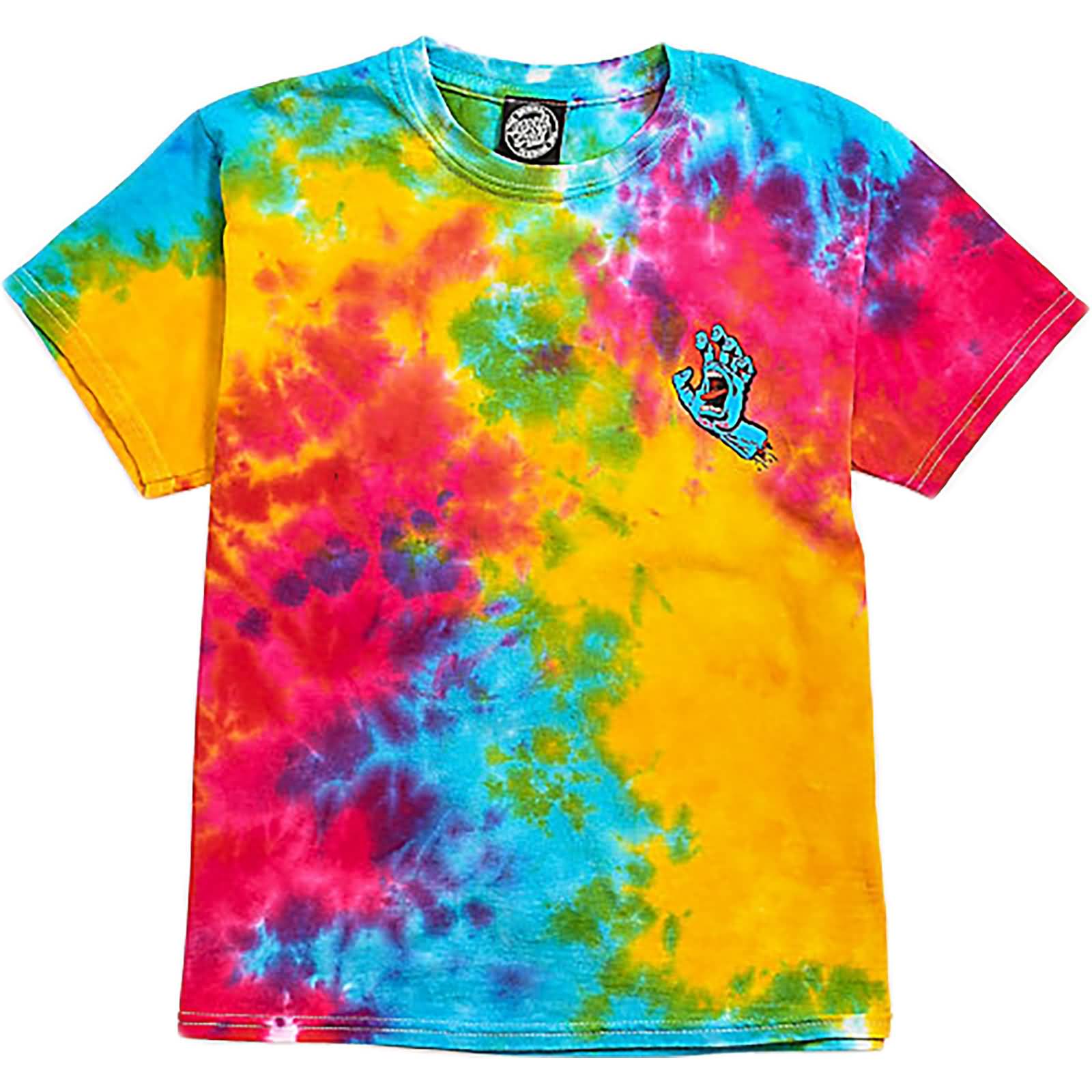 Santa Cruz Screaming Hand Tye Dye Youth Boys Short-Sleeve Shirts-44151367