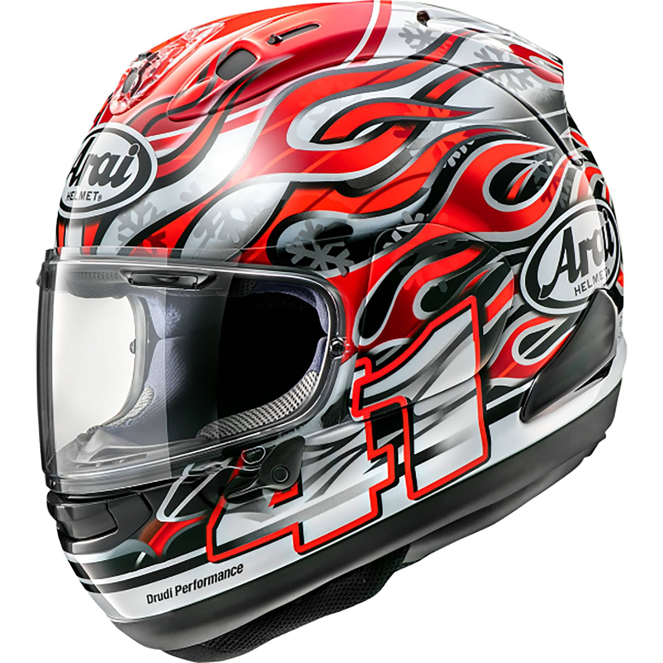Arai Corsair-X Haga GP Adult Street Helmets - Silver / Red