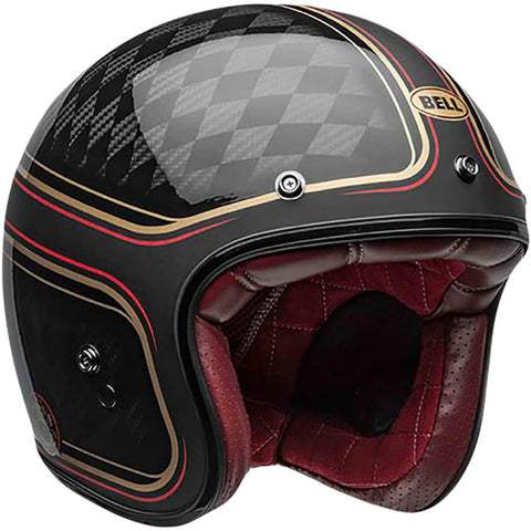Bell Custom 500 Carbon RSD Checkmate Adult Cruiser Helmets (Brand New)