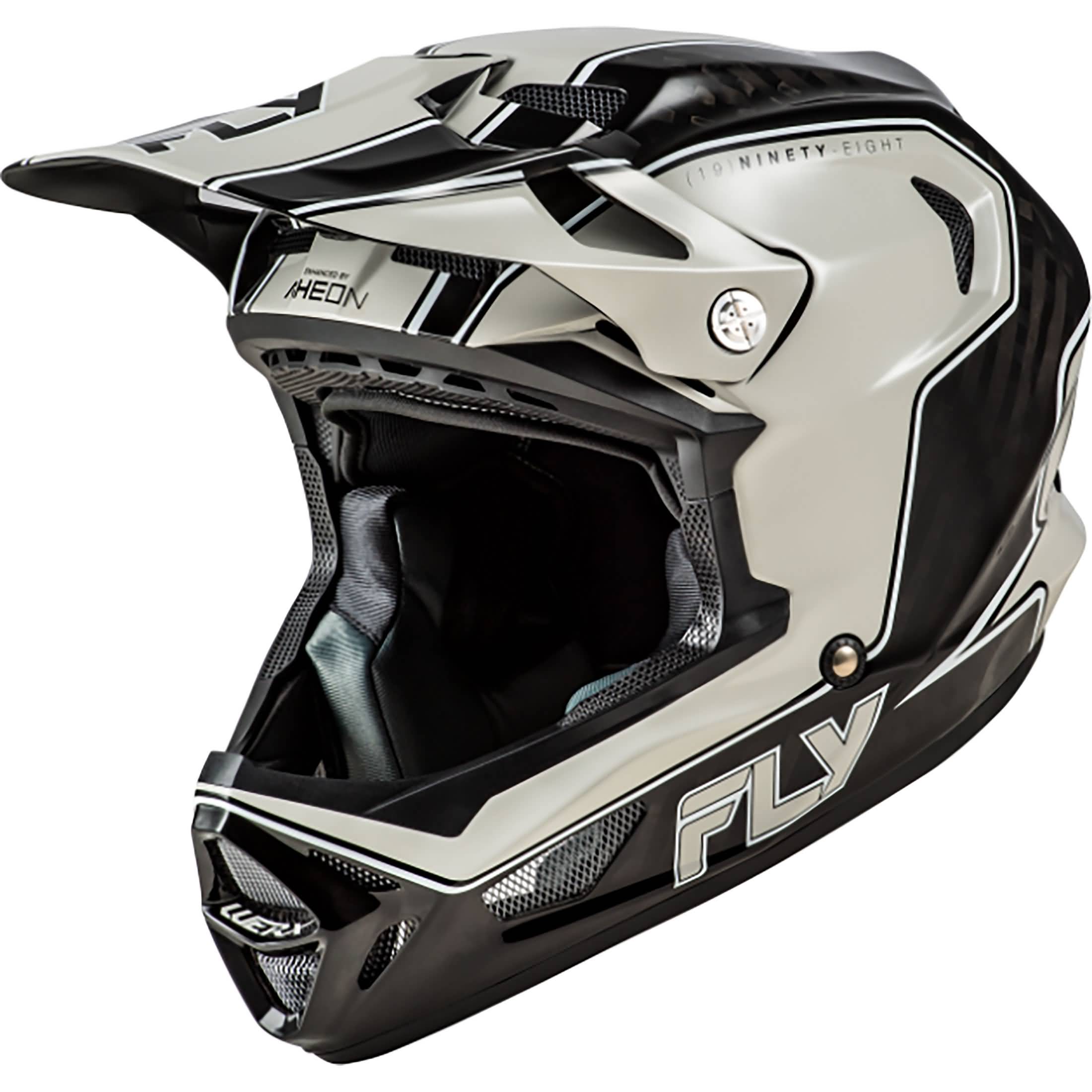 fly white motorcycle helmet Fly Racing 73-9230L Werx-R Flow Carbon Helmet Black Carbon/Grey LG