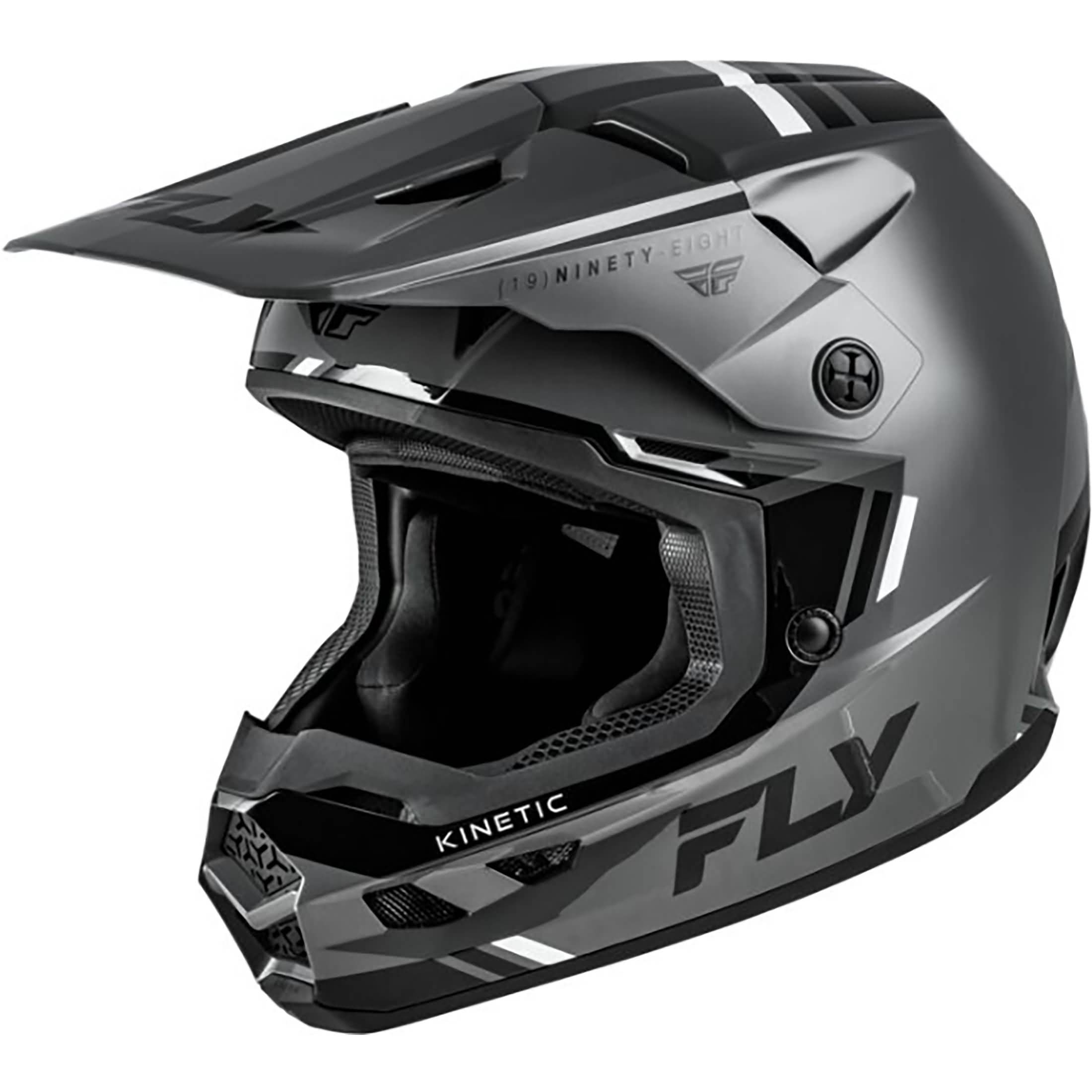 fly street tourist motorcycle helmet Fly Racing Kinetic Verdict Helmet Grey/Black/White XL