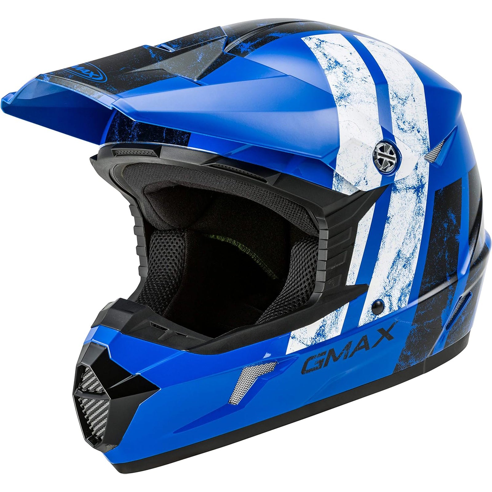 gmax 17s motorcycle helmet GMAX G3464048 MX-46 Off-Road Dominant Helmet Blue/Black/White 2X