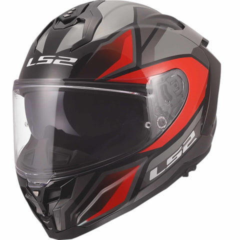 LS2 Challenger II Viper Helmet - Grey/Red