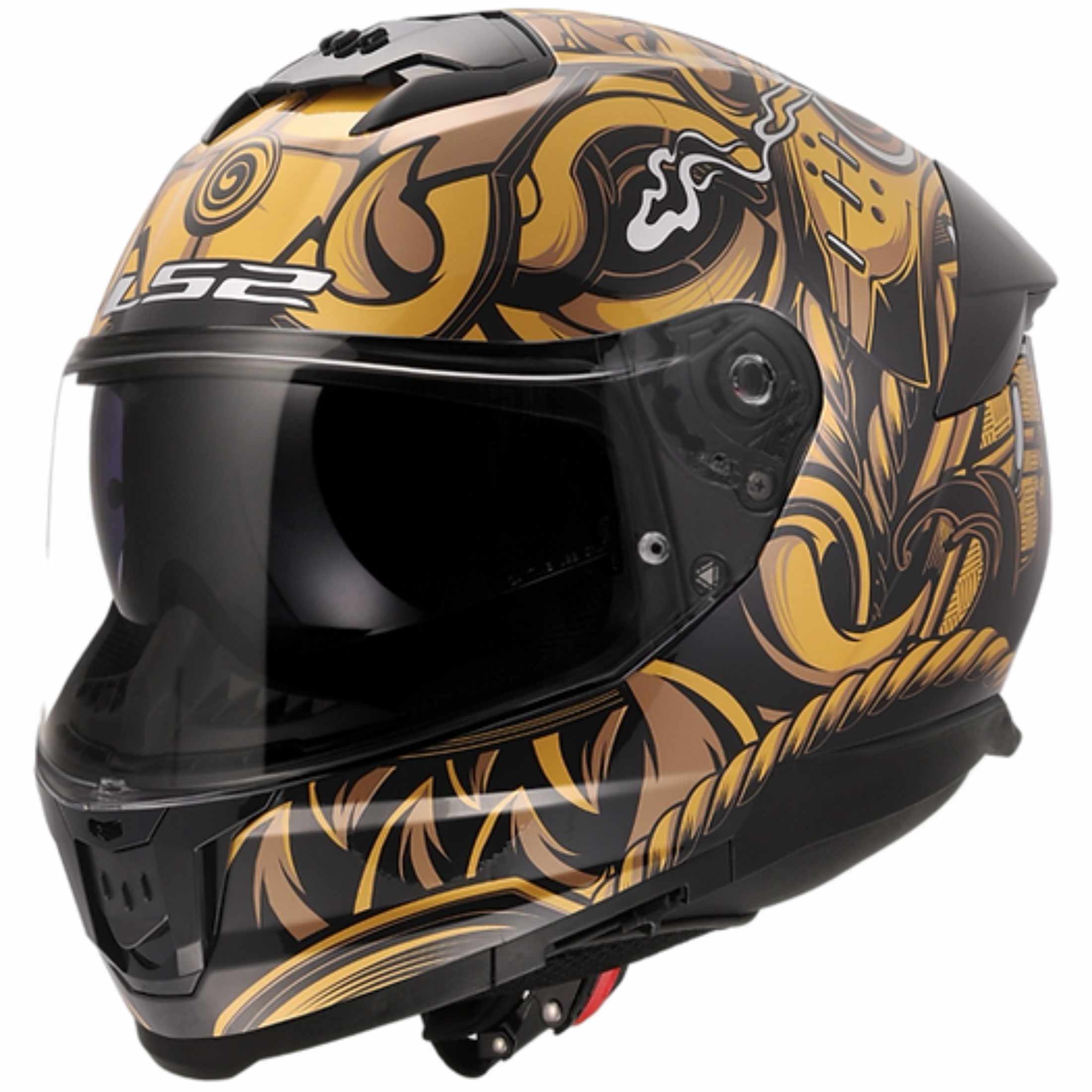 ls2 crypt helmets LS2 Stream II Samurai Helmet - Gold/Black