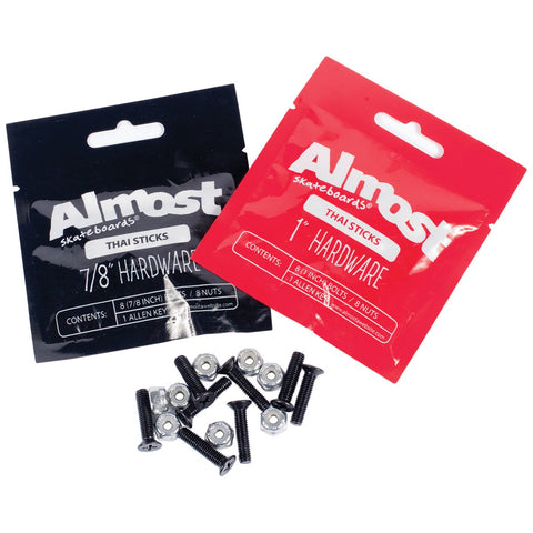 Almost Thai Stick Hardware 12 Pack Skateboard Bolts (New - Flash Sale)