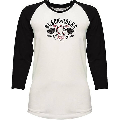 Crooks & Castles Black Rose Women's 3/4-Sleeve Shirts (Brand New)