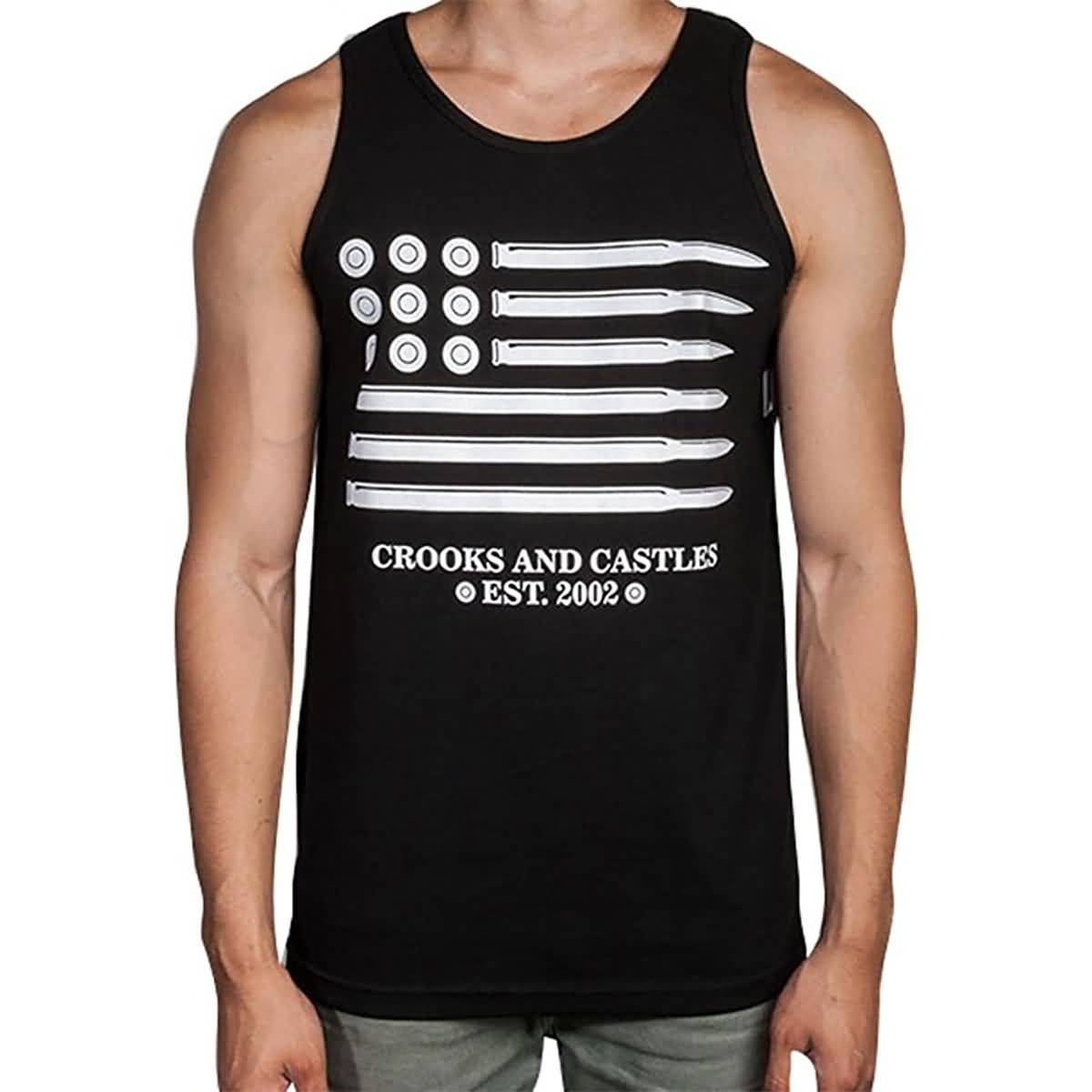 Crooks & Castles Ammo Flag Men's Tank Shirts-SMUTT123