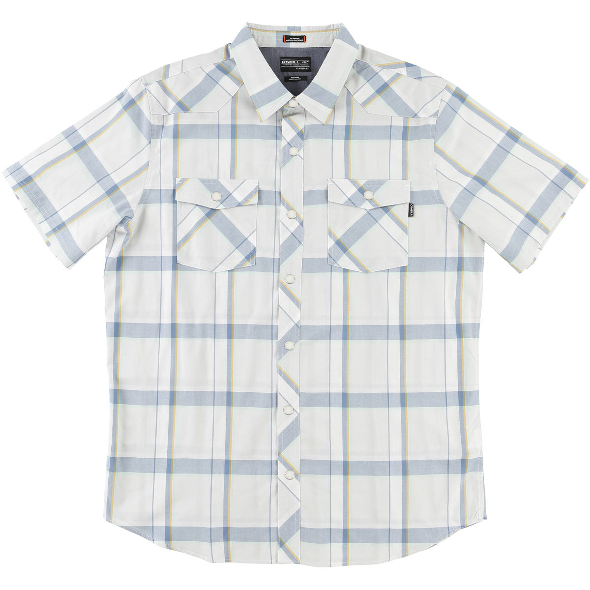 O'Neill Barrett Men's Button Up Short-Sleeve Shirts - Fog White