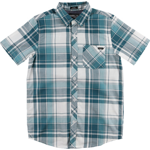 O'Neill Plaid Youth Boys Button Up Short-Sleeve Shirts (Brand New)